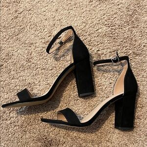 New Madden Girl Beella Strap Heel Black 3” Heel Block Heel Strap Sandal